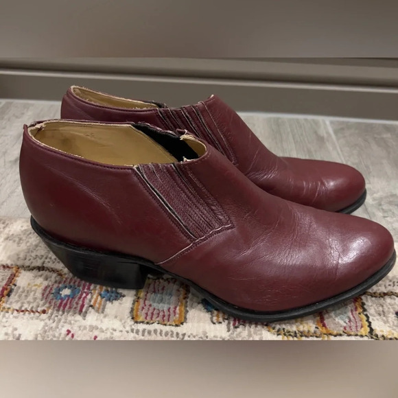 KV long life size 10 leather booties maroon - Picture 5 of 8